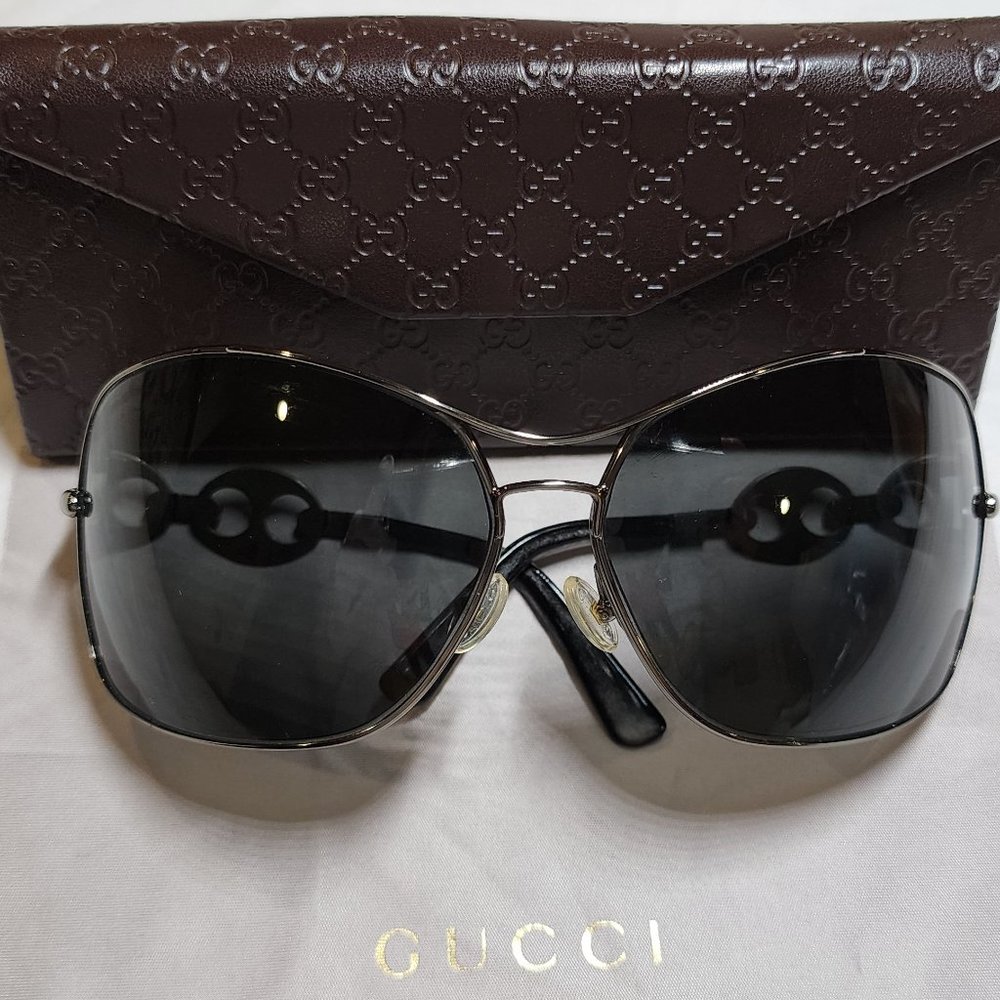 Women's Gucci Black Metal Framed